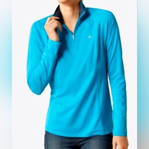 Ariat Med. Womens Sunstopper 2.0 1/4 Zip Hawaiian Surf